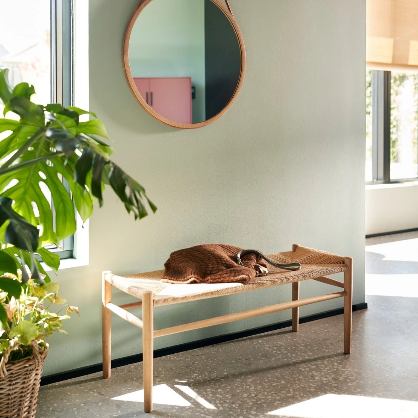 Banc en bois et tissage - J83B Chêne Naturel – Image 3