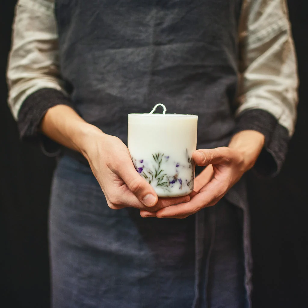 Bougie en cire naturelle - Genévrier et Limonium – Image 4