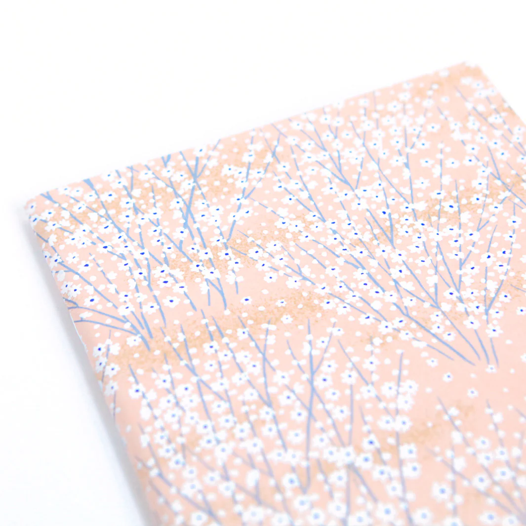 Carnet Papier Japonais - Champs de Fleurs - Saumon Clair - M811 – Image 5