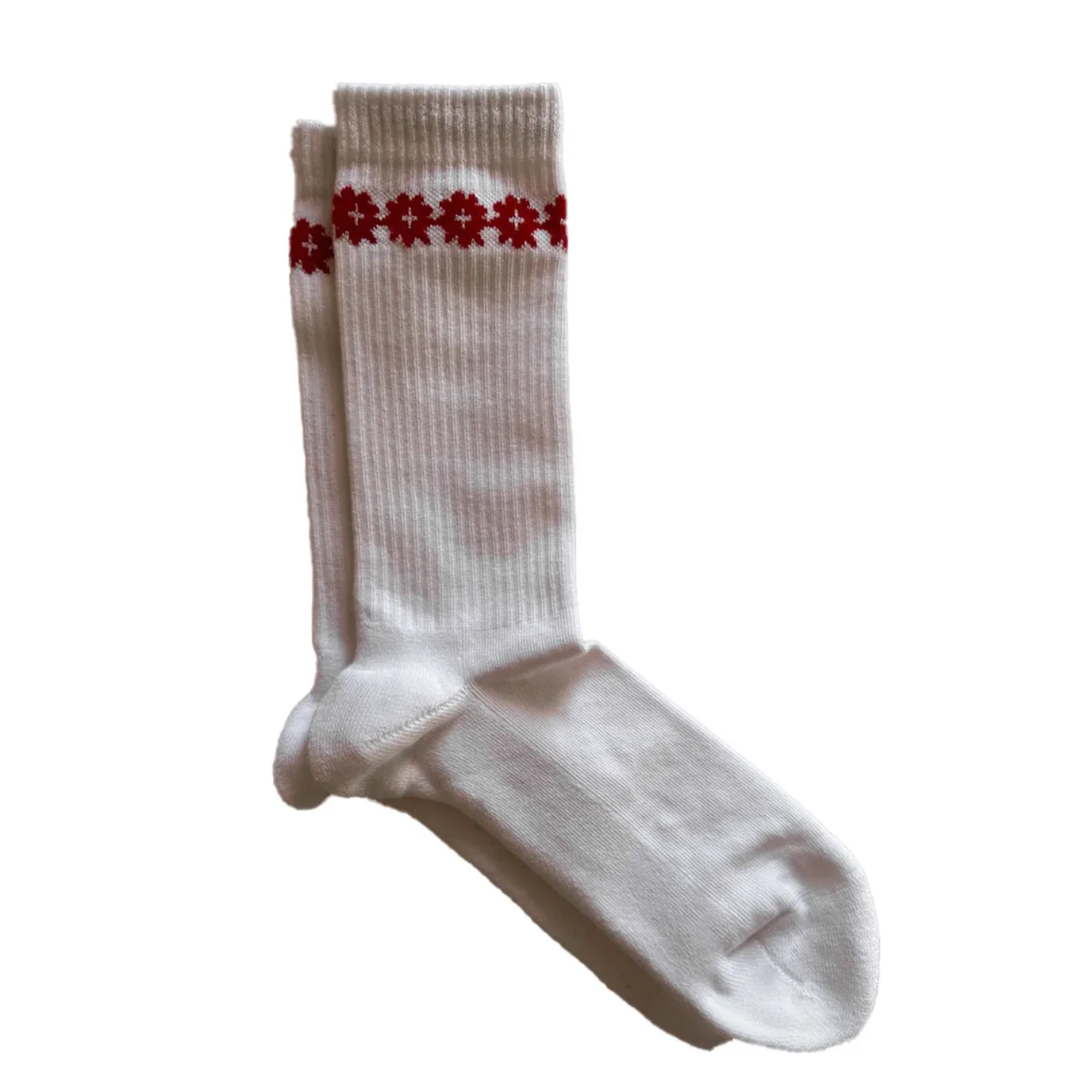 Chaussettes colorées en coton bio Fleurs Rouges Pierre Lou des Alpes – Image 4