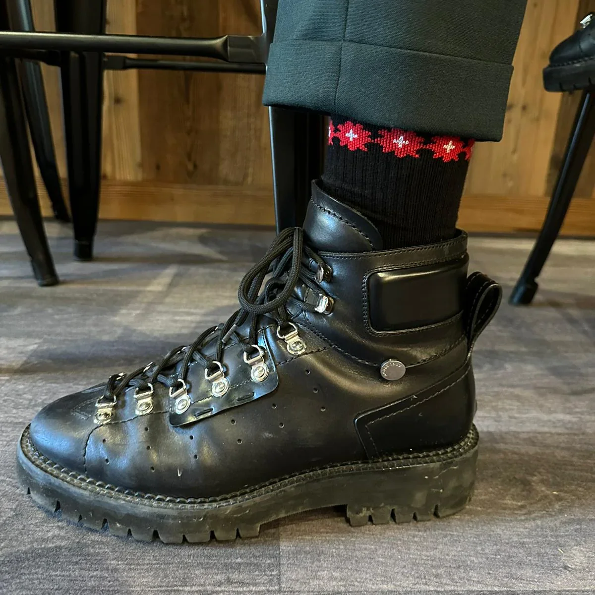 Chaussettes colorées en coton bio Fleurs Rouges Pierre Lou des Alpes – Image 8