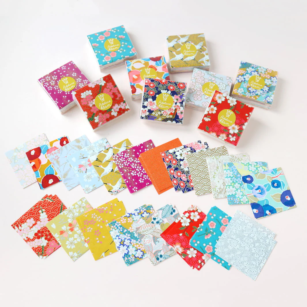 100 Papiers Origami - 6 x 6 cm - Jaune, Orange, Rouge, Rose et Bleu Turquoise - Multifruits – Image 3