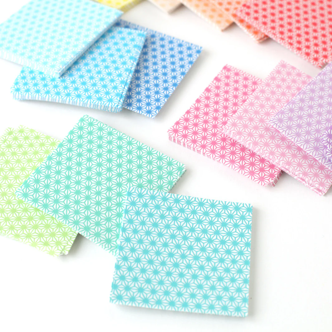 1005 Papiers Origami Asanoha Multicolores - 15 couleurs - 7 x 7 cm – Image 3