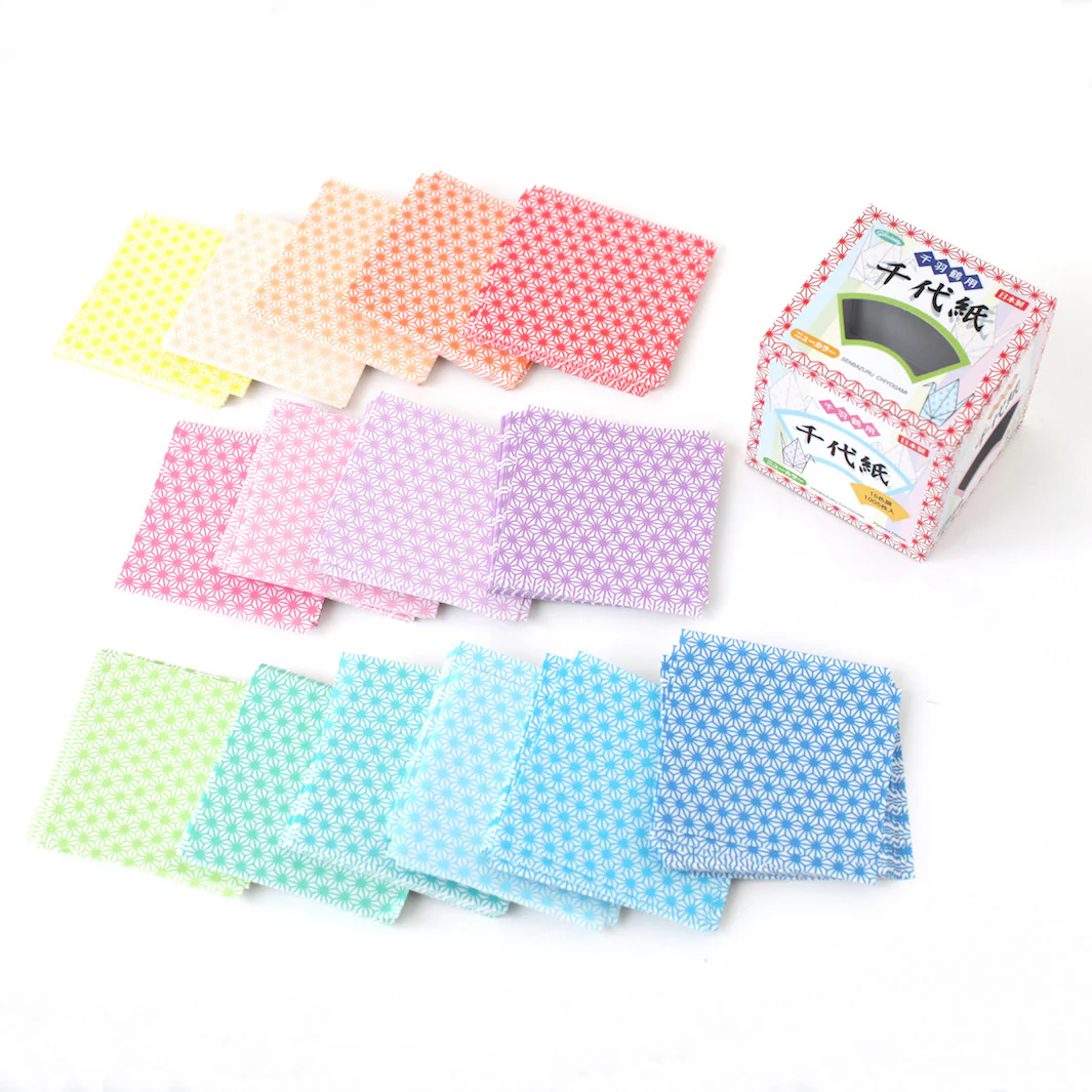 1005 Papiers Origami Asanoha Multicolores - 15 couleurs - 7 x 7 cm – Image 4